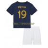 Original Trikotsatz Frankreich Karim Benzema 19 Heimtrikot WM 2022 Für Kinder